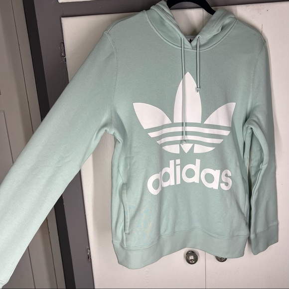 Adidas original trefoil seafoam kangaroo pouch hoodie size medium - Picture 2 of 6